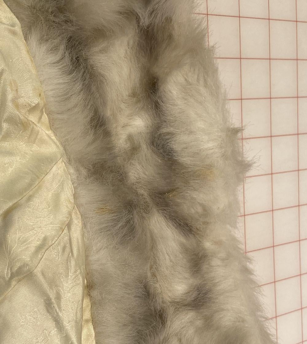 Vintage Glenoit Regina Glenara White Faux Fur Stole | Lined Shawl Cape Wrap