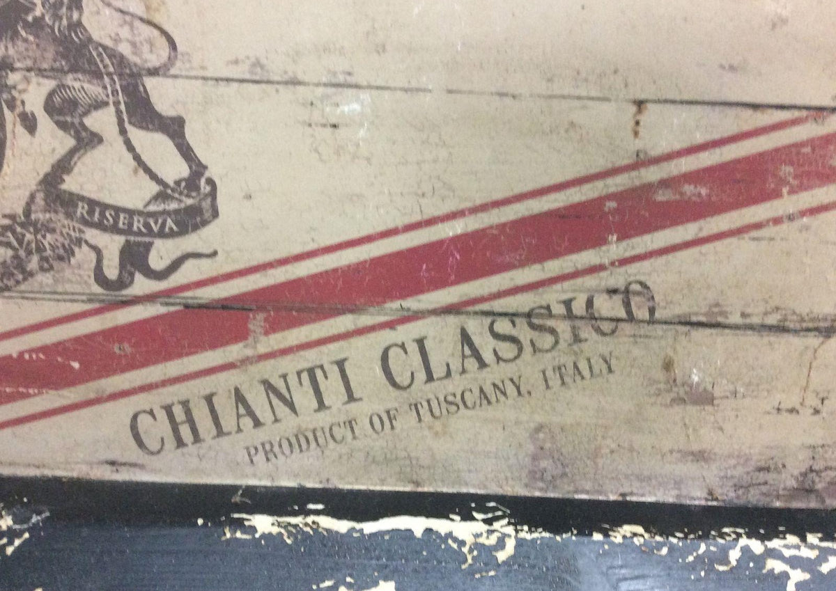 Rustic distressed Chianti Classico double handle serving tray with dark painted border, view 6