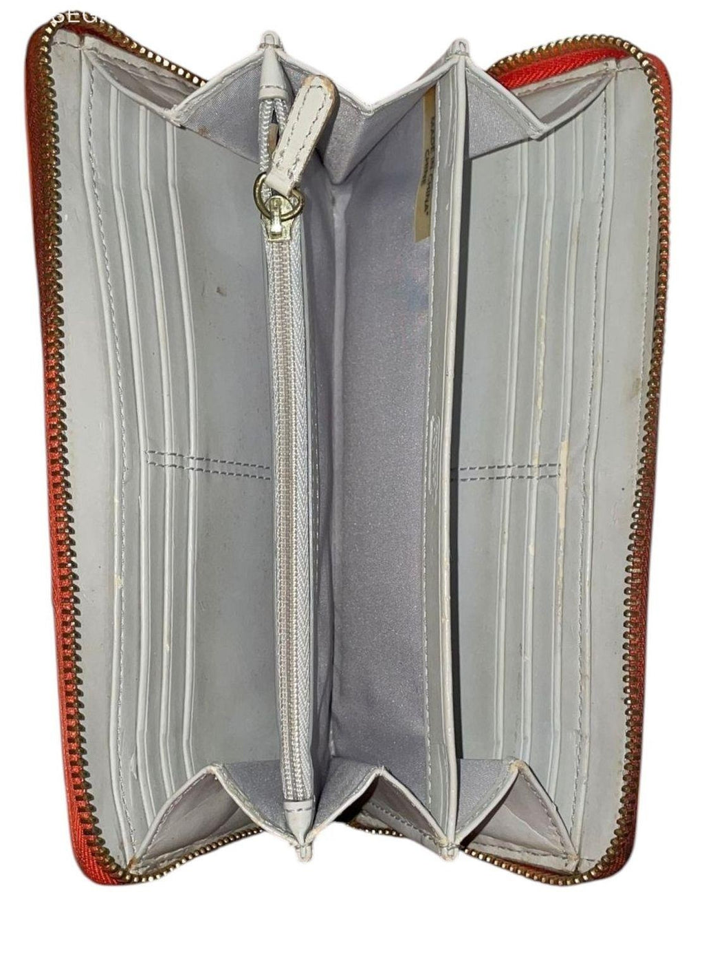 Coach Burnt Orange Leather Zip Around Continental Wallet
