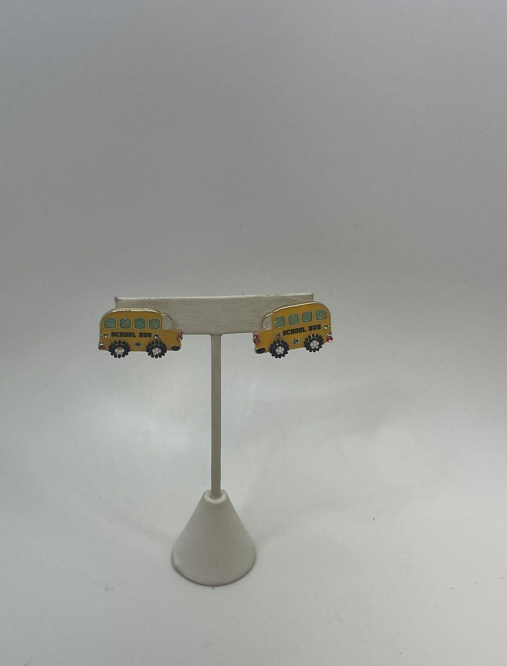Whimsical School Bus Stud Earrings Yellow Enamel Teacher Back to School Jewelry