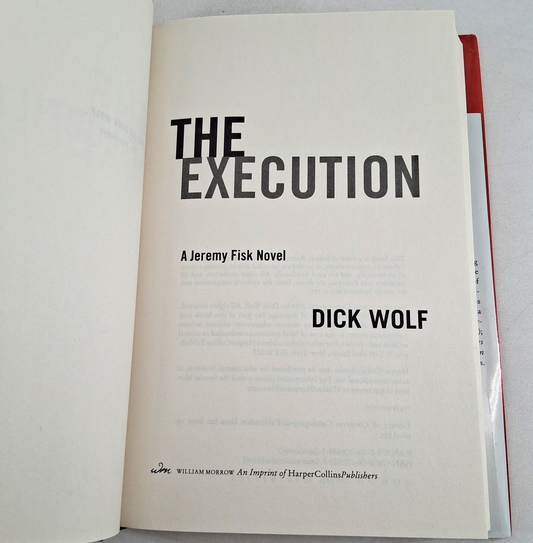 The Execution by Dick Wolf Signed by Dick Wolf First Edition 2014 Hardcover with Dust Jacket (Fixes)