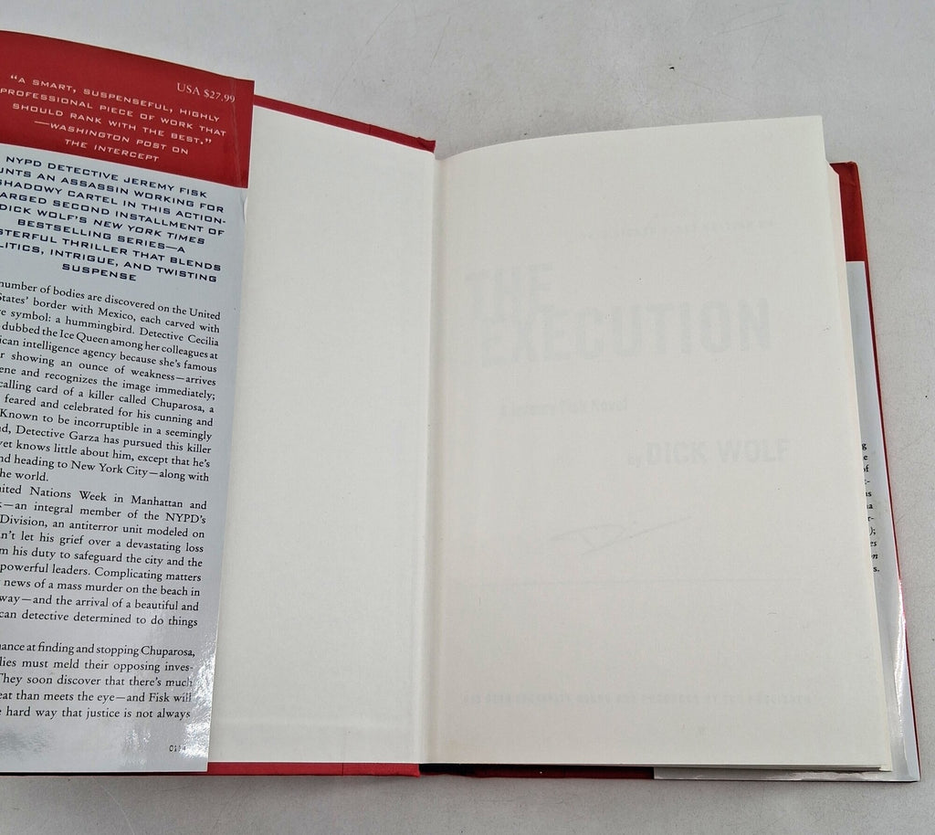 The Execution by Dick Wolf Signed by Dick Wolf First Edition 2014 Hardcover with Dust Jacket (Fixes)