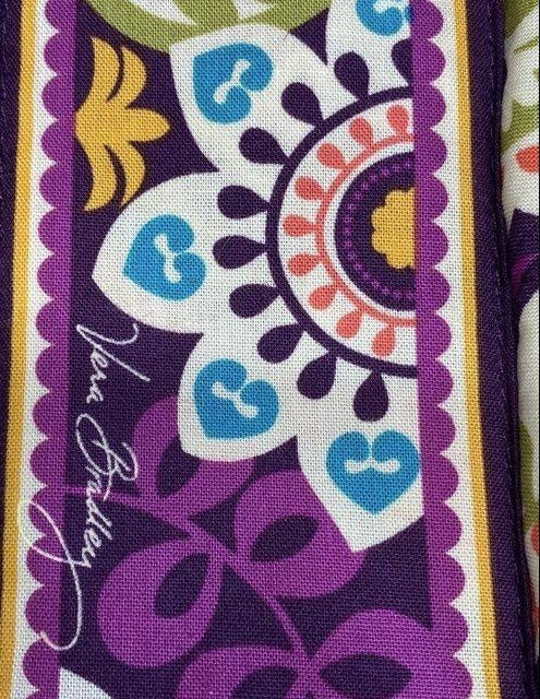 Vera Bradley Purple Multi Fabric Kiss-Lock Framed Handbag