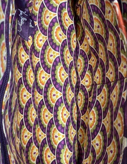 Vera Bradley Purple Multi Fabric Kiss-Lock Framed Handbag