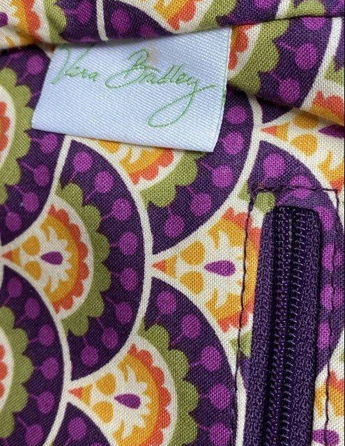 Vera Bradley Purple Multi Fabric Kiss-Lock Framed Handbag