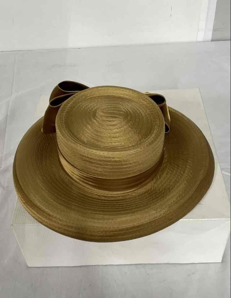 Giovannio New York Gold Bow Hat OS | Sculpted Occasion Church Hat