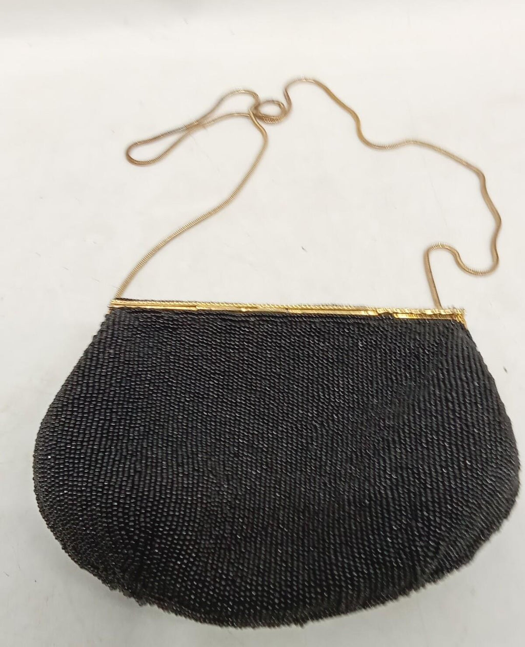 Carolyne Barton Beaded Evening Bag with Floral Design | 8" Vintage-Style Chain Clutch