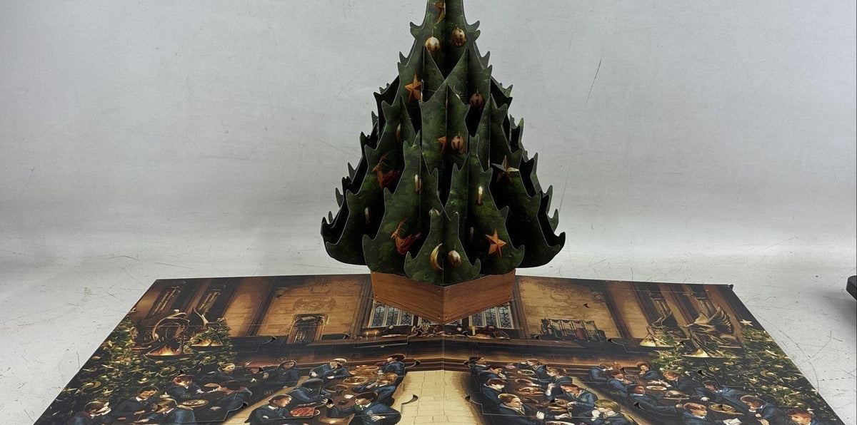 Harry Potter A Hogwarts Christmas Pop-Up book with wintry cover art, view 7