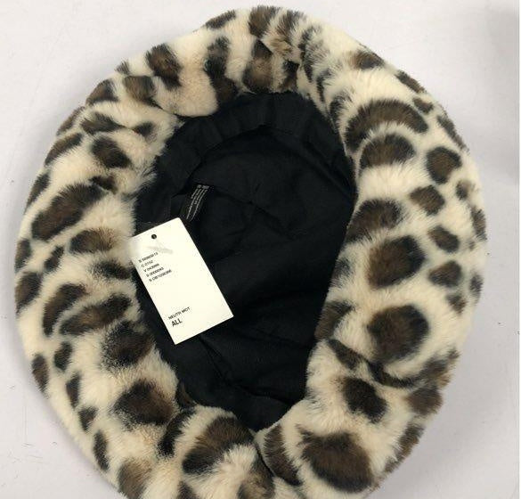 Urban Outfitters Leopard Print Faux Fur Bucket Hat | Super Soft Winter Accessory