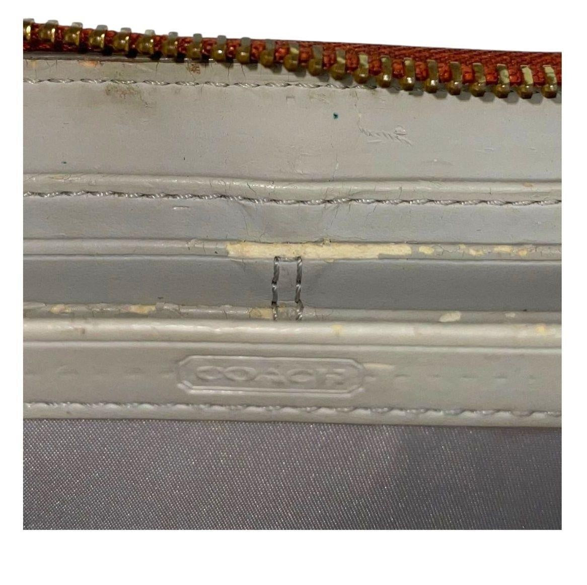 Coach Burnt Orange Leather Zip Around Continental Wallet