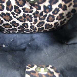 Leopard print compact structured satchel crossbody bag, view 5
