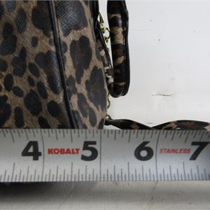 Leopard print compact structured satchel crossbody bag, view 10