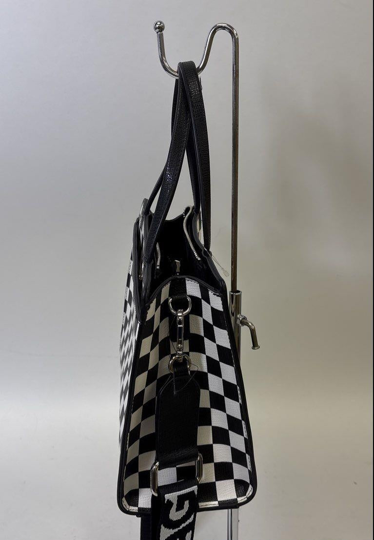 Karl Lagerfeld Paris Maybelle Checkerboard Karl & Choupette Tote Crossbody