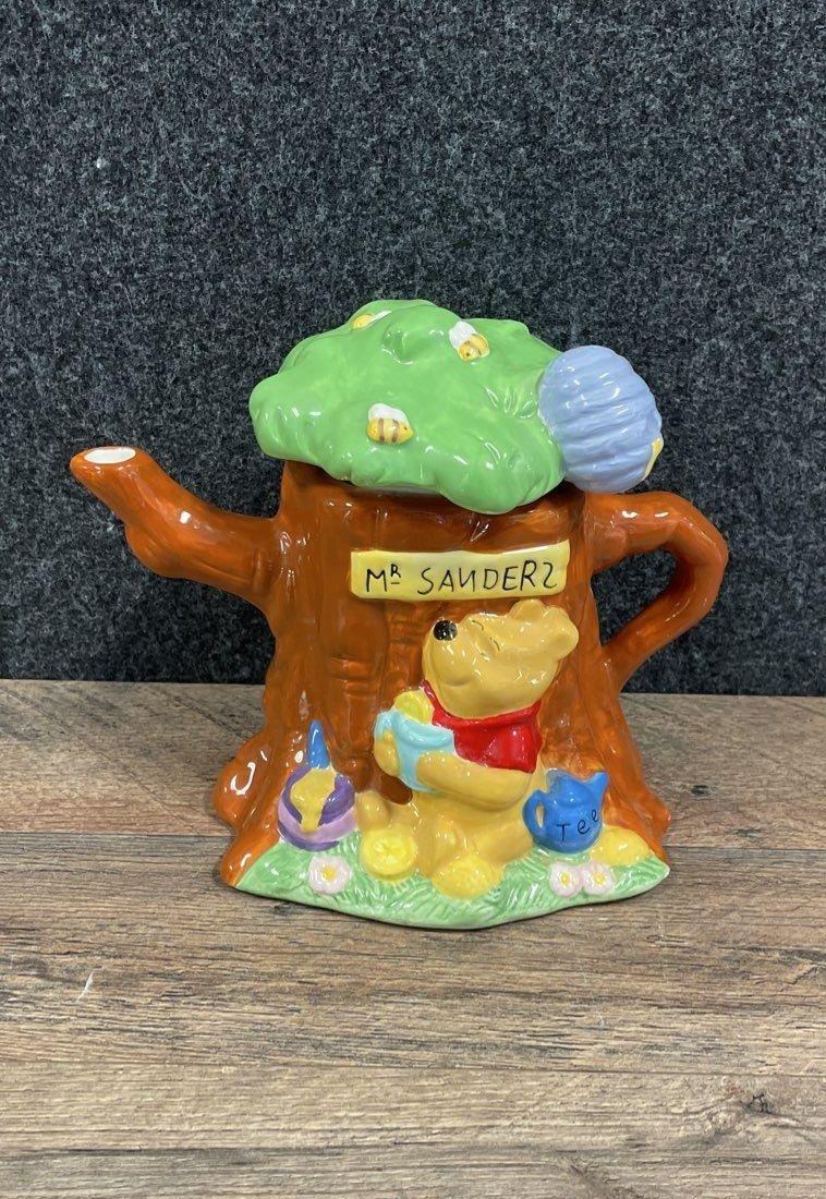 Ceramic Winnie the Pooh tree house teapot with branch spout and treetop lid, view 8