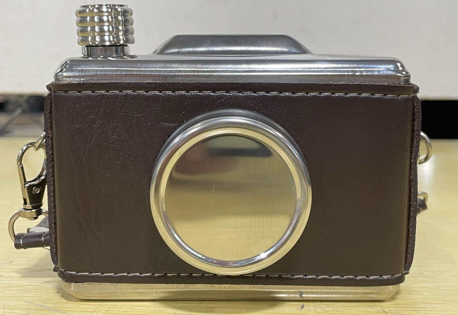 JME and Co Golfer’s Camera Hip Flask Set | Stainless Steel 11 oz Flask with Strap and Funnel