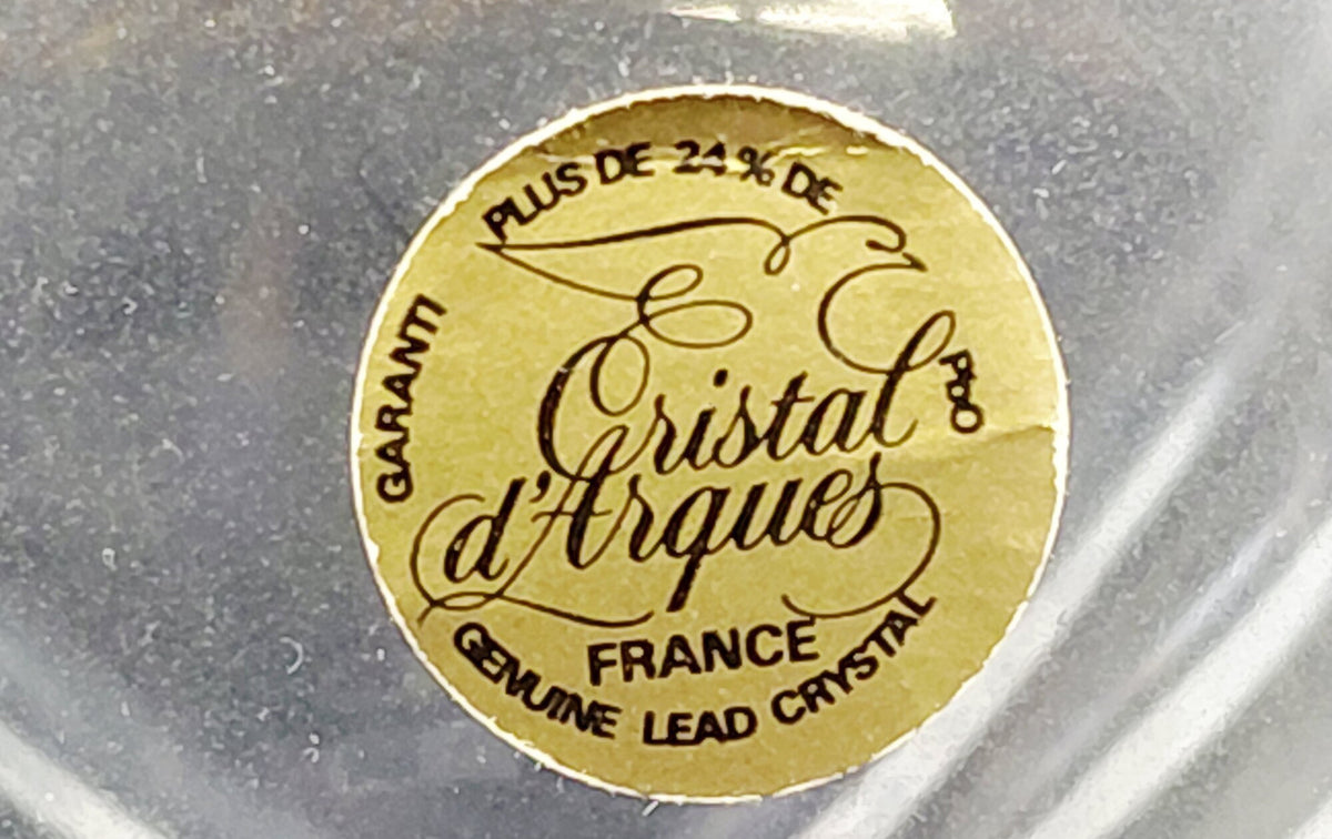 1970s–1990s Courvoisier Cristal d'Arques France Lead Crystal Decanter Set