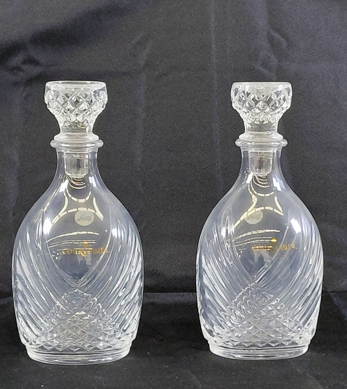 Courvoisier Cristal d'Arques France Lead Crystal Decanter Set
