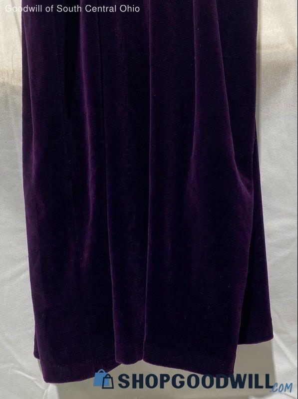 Vintage 90s Diamond Tea Holt Renfrew Purple Velvet Robe Dressing Gown