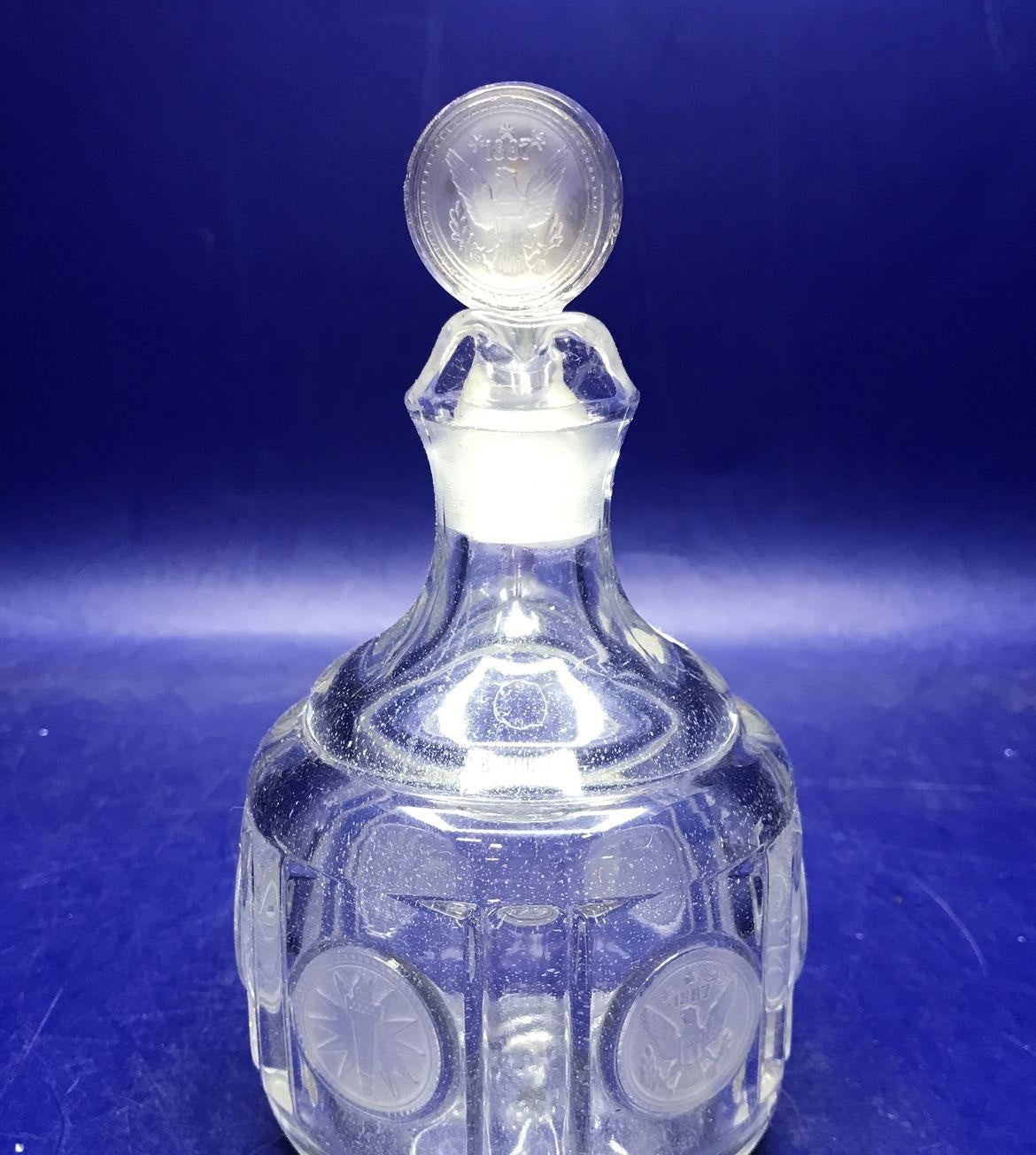 Vintage Fostoria Glass Condiment Set | Crystal Cruet Bottles & Covered Relish Server