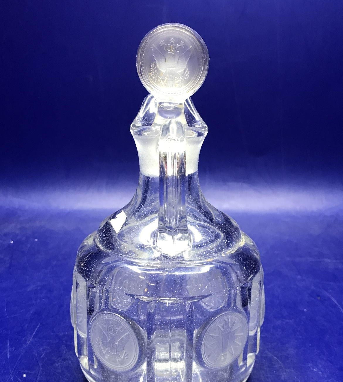 Vintage Fostoria Glass Condiment Set | Crystal Cruet Bottles & Covered Relish Server