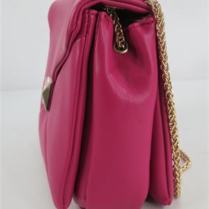 Urban Expressions Magenta Quilted Shoulder Bag with Gold Chain Strap, Envelope Crossbody Purse
