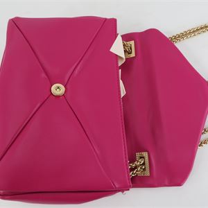 Urban Expressions Magenta Quilted Shoulder Bag with Gold Chain Strap, Envelope Crossbody Purse