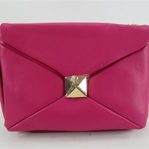 Urban Expressions Magenta Quilted Shoulder Bag with Gold Chain Strap, Envelope Crossbody Purse