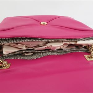 Urban Expressions Magenta Quilted Shoulder Bag with Gold Chain Strap, Envelope Crossbody Purse