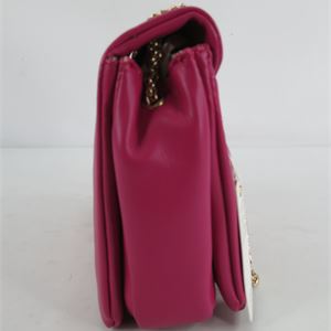 Urban Expressions Magenta Quilted Shoulder Bag with Gold Chain Strap, Envelope Crossbody Purse