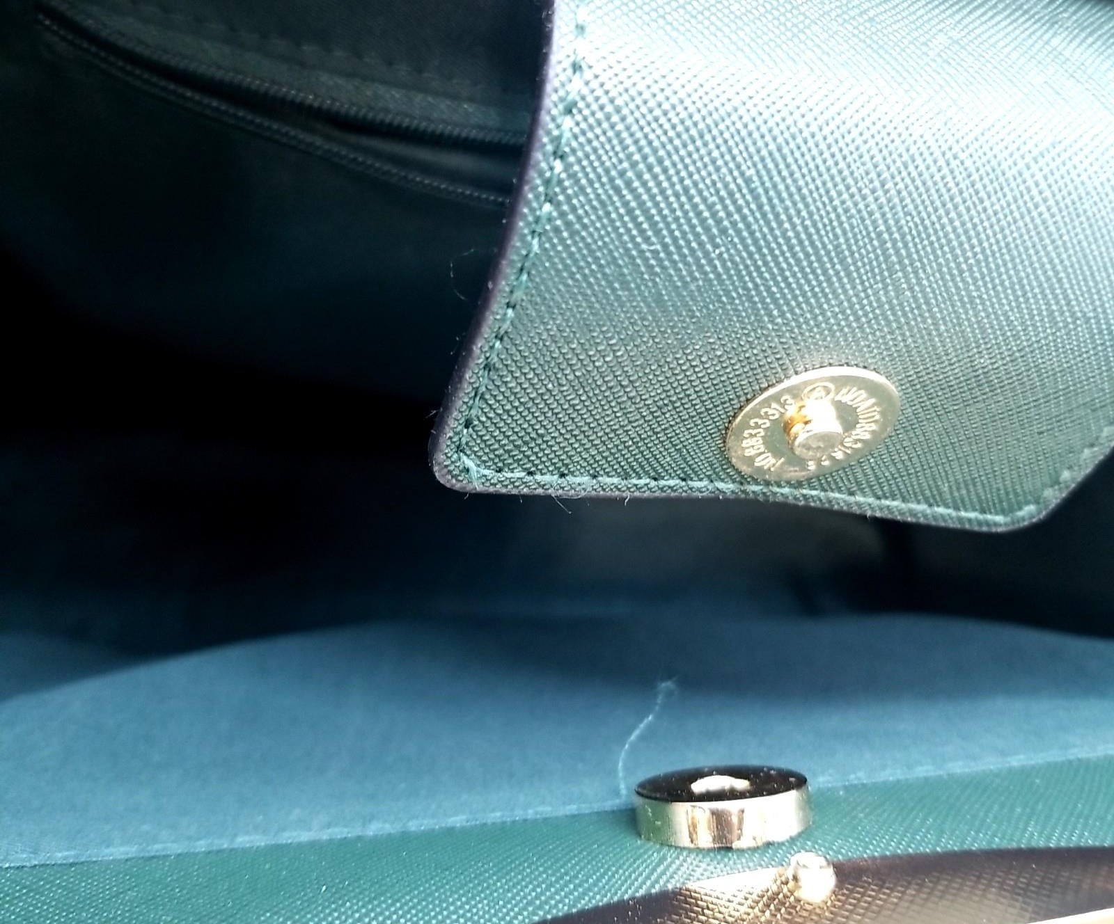 Badgley Mischka Green Structured Satchel Handbag | Elegant Top Handle Designer Purse