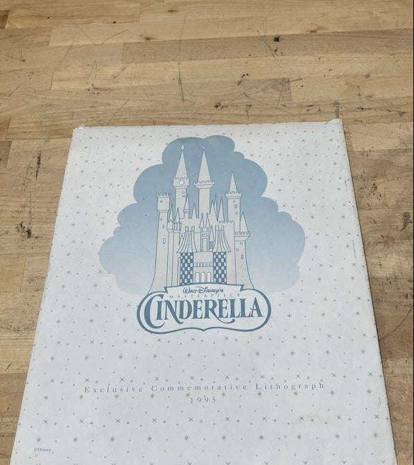 Disney Store Cinderella Commemorative Lithograph 1995 Original Presentation Folder
