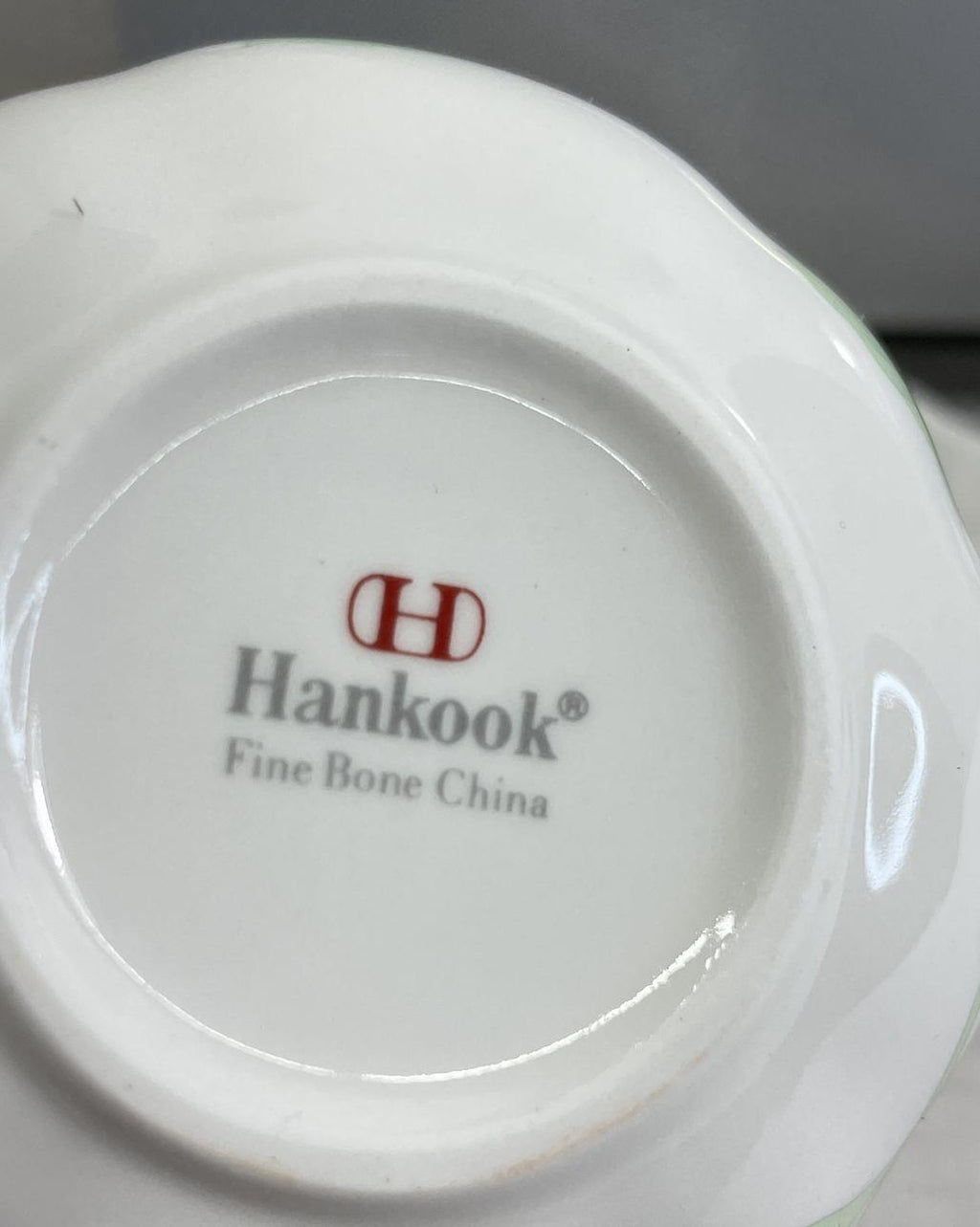1988 Hankook Fine Bone China Floral Teacup & Saucer Set | Set of 2 Korean Porcelain Tea Cups