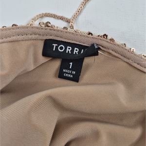 (SOLD) Torrid Gold Fringe Sequin Mini Dress, Size 1X