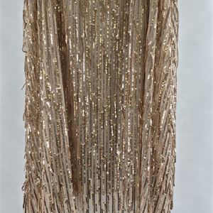 (SOLD) Torrid Gold Fringe Sequin Mini Dress, Size 1X