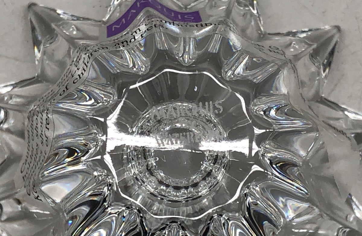 AGE REVIEW Marquis by Waterford Starburst Lotus Candle Holder Set 2 Piece Clear Crystal