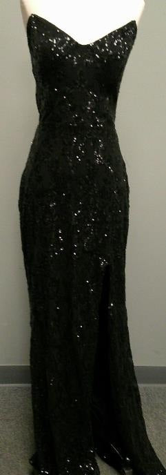 Windsor Black Sequin Evening Gown Size XL, Formal Mermaid Dress with Lace-Up Back