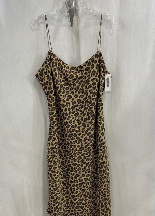 Abercrombie & Fitch Leopard Print Mini Dress Size XL, Brown Black Sleeveless Slip Dress
