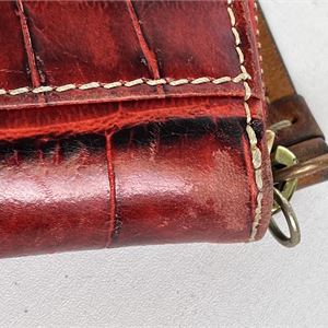 Dooney and Bourke Red Croc Embossed Leather Zip Wallet, Vintage Continental Clutch Wallet