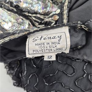 1980s–1990s Stenay Silk Beaded Sequin Dress, Size 12
