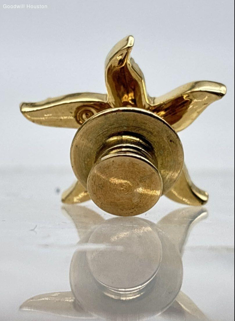 Swarovski Gold Tone Orange Crystal Starfish Brooch Pin | Coastal Nautical Statement Jewelry