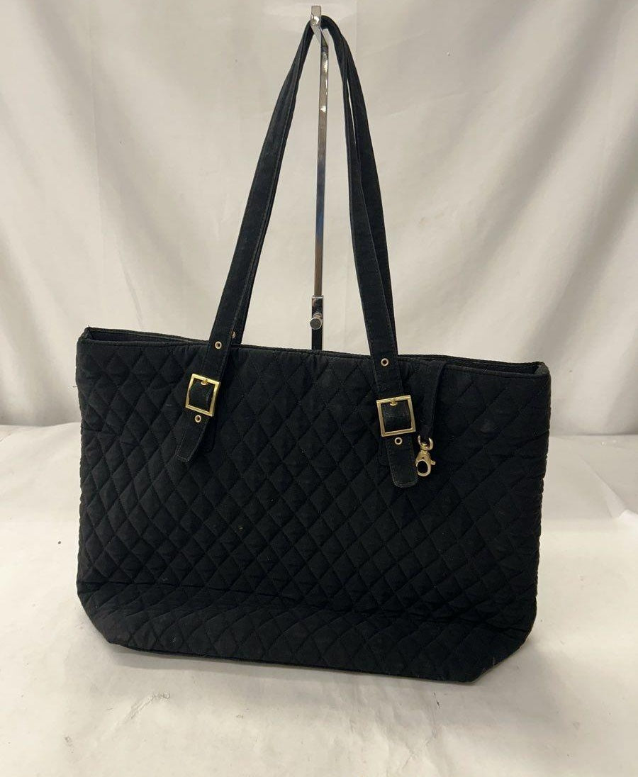 Vera Bradley Women's Tote Bag Black Quilted Fabric