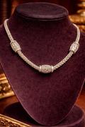 Napier Silver Tone Foxtail Chain Necklace Beaded Accent Vintage Classic Signed Elegant