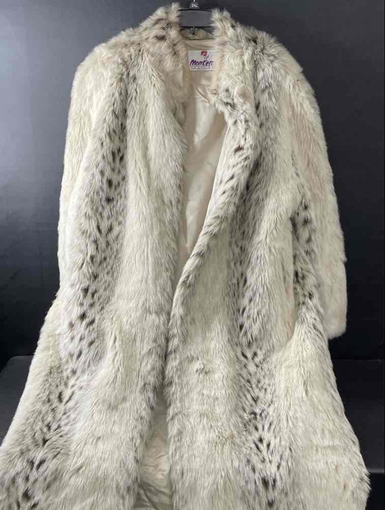 Monterey Fashion long leopard print coat, size 24W, view 6