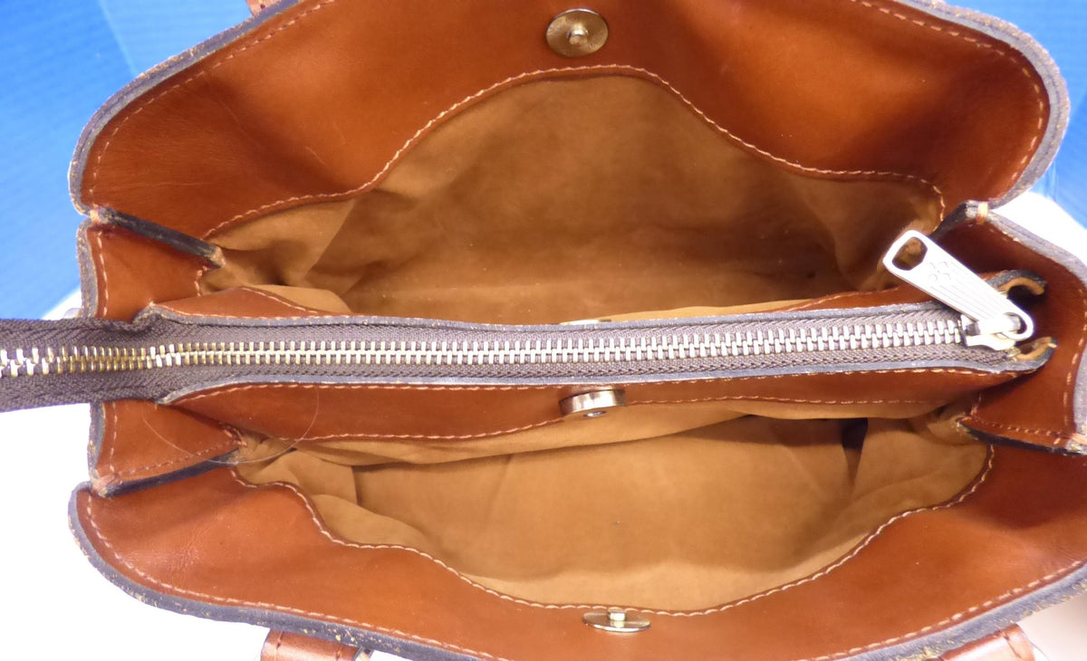 Patricia Nash gold and silver metallic snakeskin-print purse with brown trim and coin purse, view 6