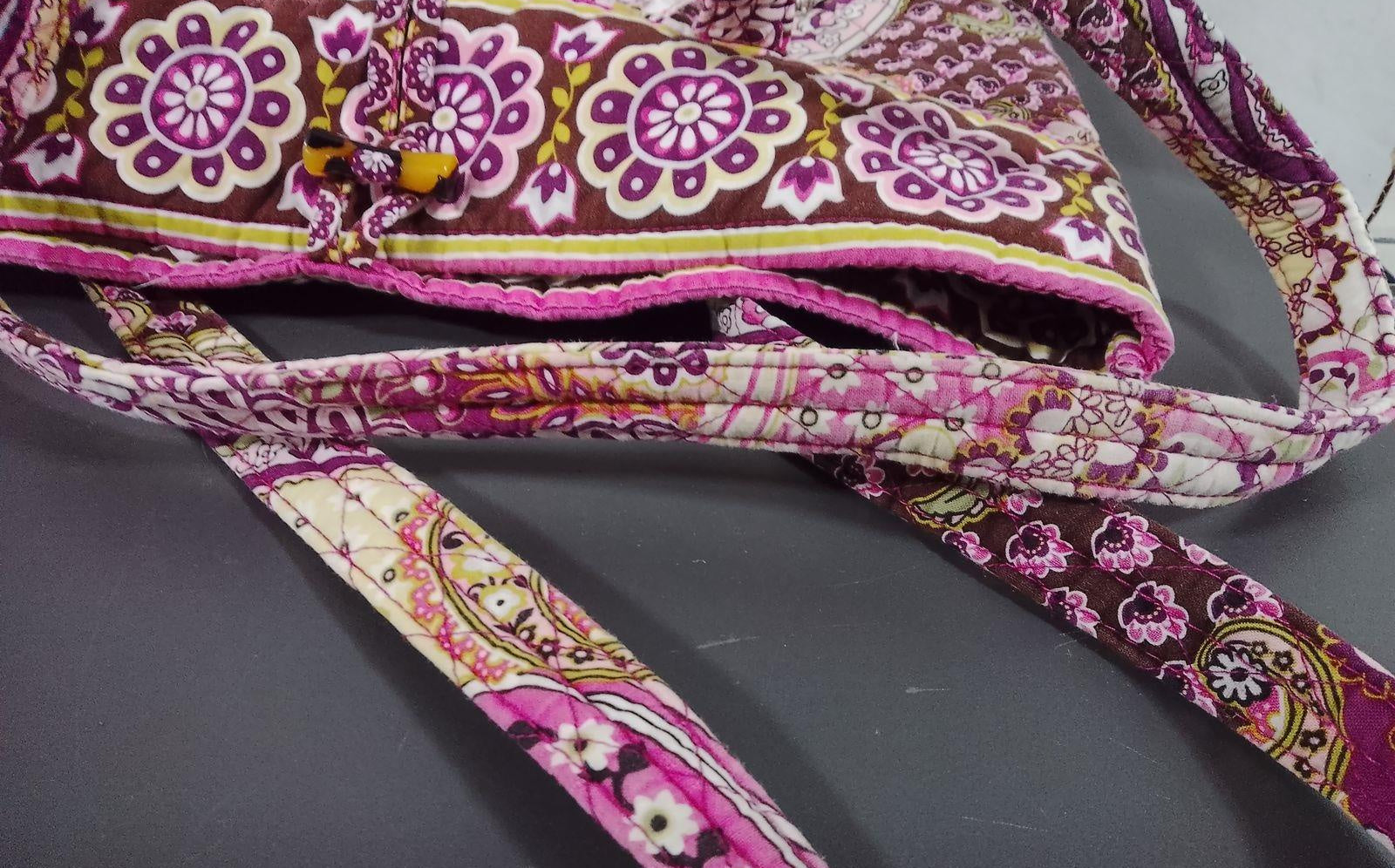 Vera Bradley Pink Paisley Floral Quilted Shoulder Tote Bag Cotton Handbag