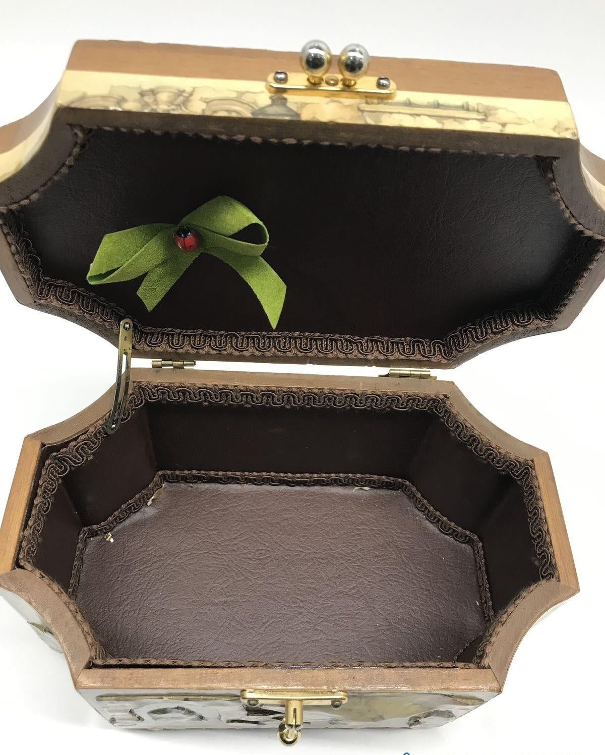 Vintage Decoupage Wooden Purse