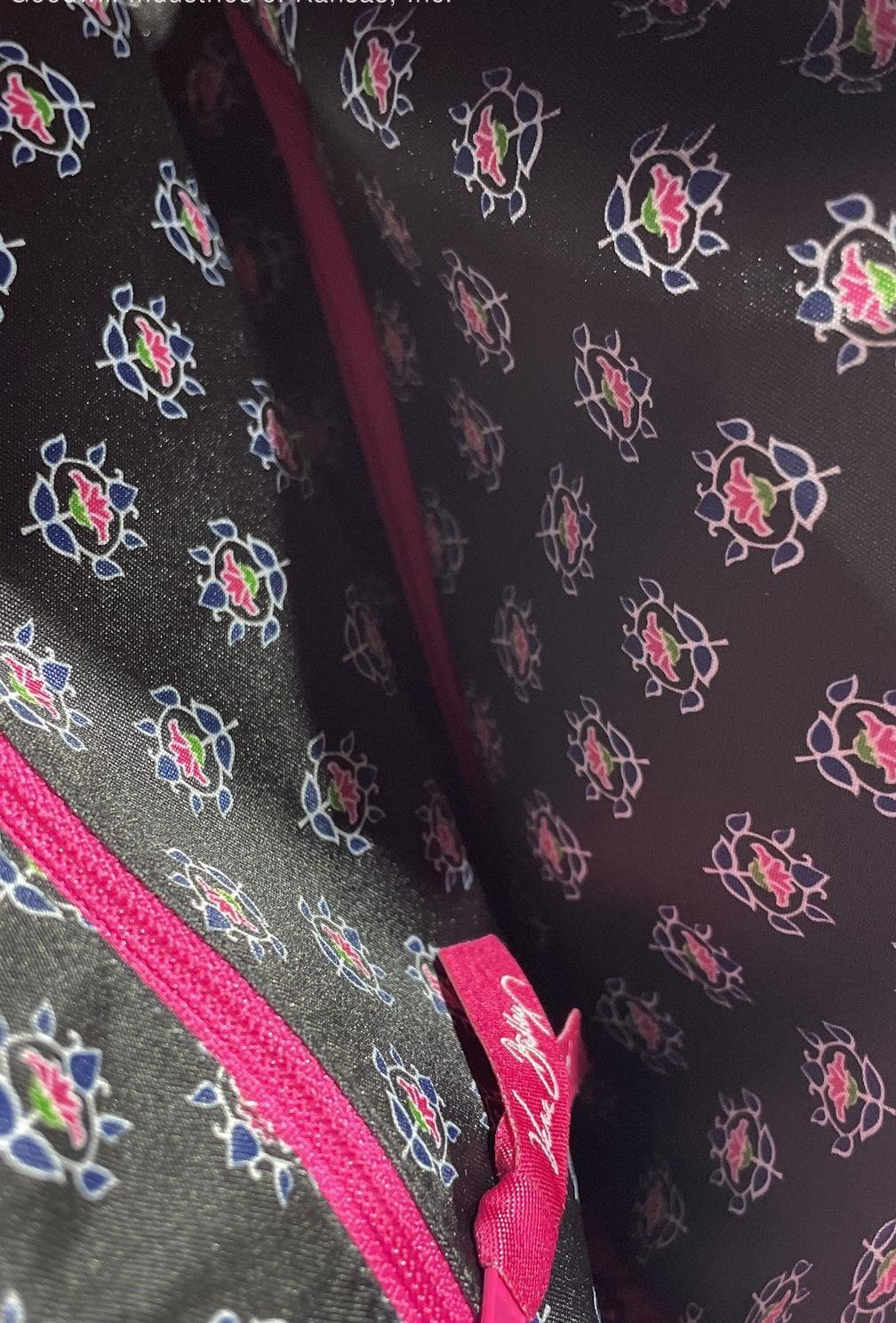 Vera Bradley hot pink quilted crossbody bag with front logo plate and adjustable strap, view 3