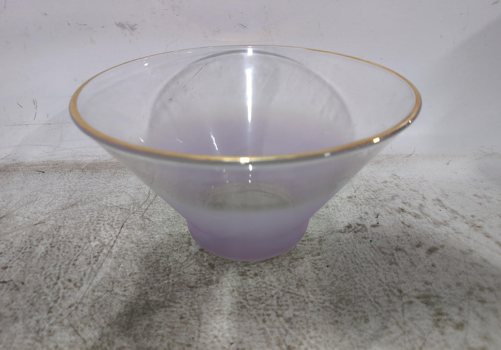 Set of Two Lavender Frosted Glass Bowl Set