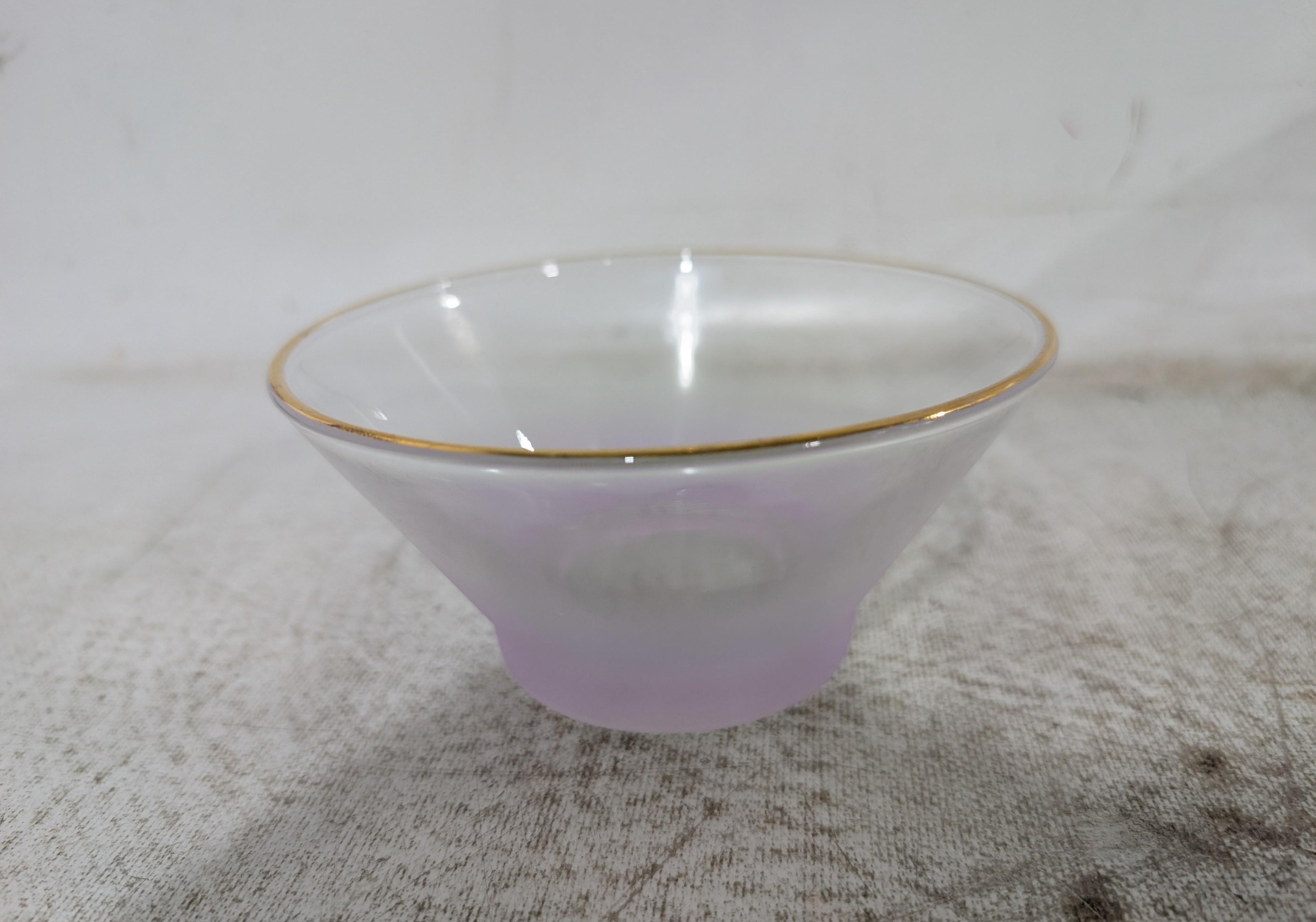 Set of Two Lavender Frosted Glass Bowl Set