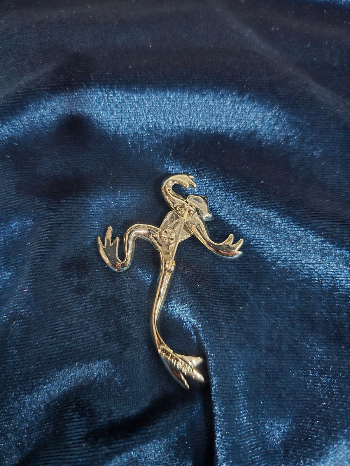 Frog Brooch | Blue Enamel & Crystal Eyes | Whimsical Vintage-Style Jewelry